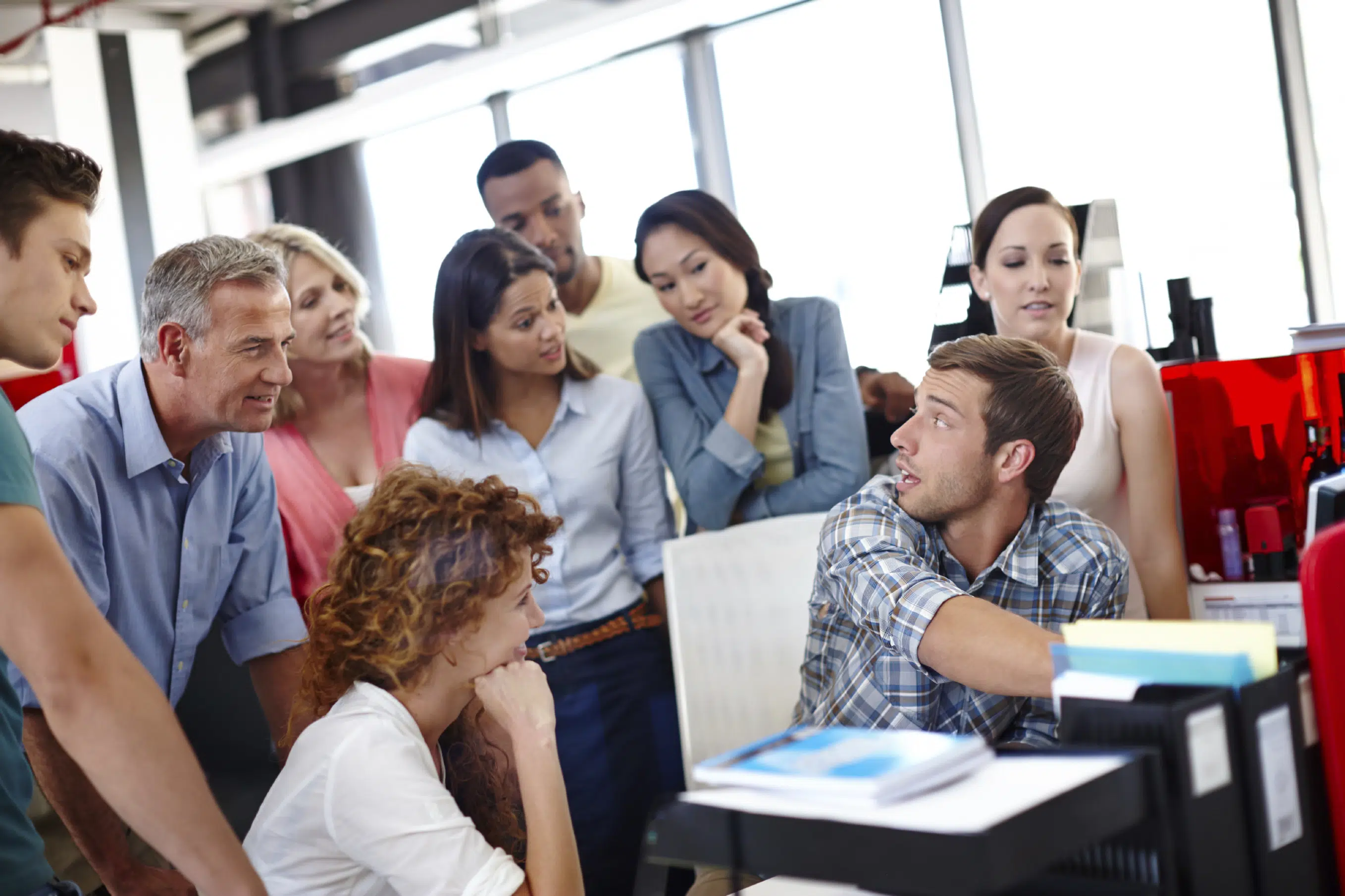 Interaction d'un personnel en entreprise